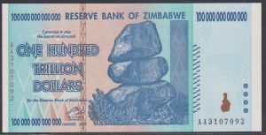 Zimbabwe, 2006, 100 Trillion Dollar, AA3107092 [UNC]