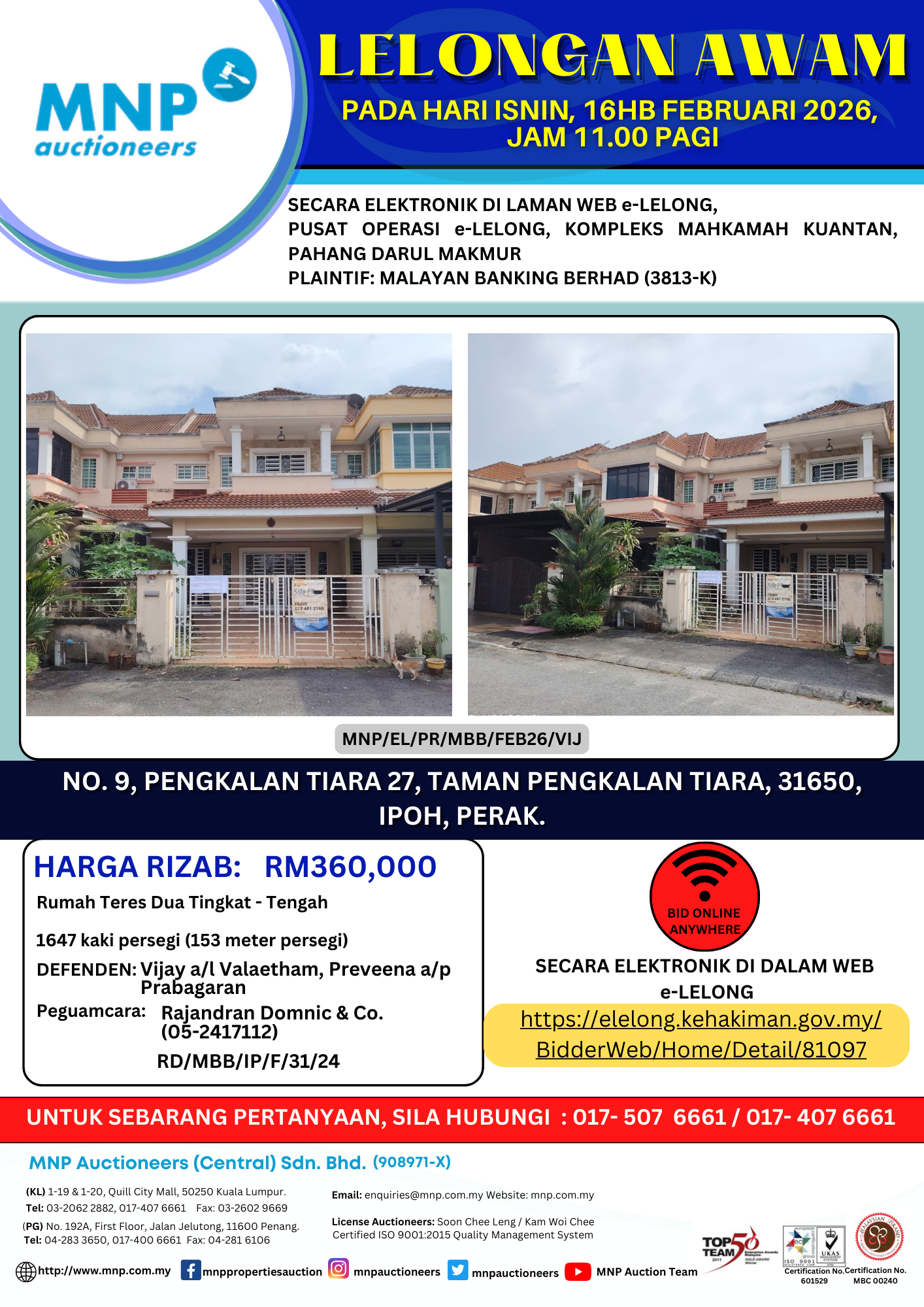 MBB elelong flyer (16.2.2026) Vijay al Valaetham, Preveena ap Prabagaran